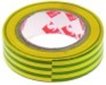 nastro isolante pvc temp. massima -10 a +105°c lar. 15mm lun. 10m giallo/verde certificato vde