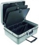 valigetta portautensili misura 495x390x260mm plastica argenteo con ruote e maniglia estensibile