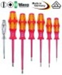 set di cacciaviti vde a taglio/a croce 7 pezzi misure 2,5/3,0/3,5/4,0/5,5mm/ph1/ph2 vde