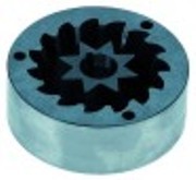 coppia macine senso di rotazione dx d1 diametro  71mm d2 diametro  49mm h 25mm alb. diametro  14mm con scanalatura