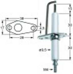 candela accensione lunghezza della flangia 38mm larghezza della flangia 17mm d1 diametro  9,5mm l1 15mm