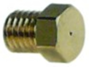 ugello per bruciatore pilota gas liquido indice 22 foro diametro  0,22mm filetto m5x0,75 con. 1 pz ottone
