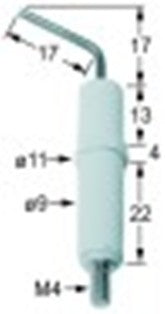 candela accensione d1 diametro  9mm attacco m4 d2 diametro  11mm l1 17mm l2 17mm lc1 13mm lc2 4mm lc3 22mm