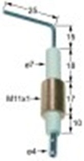 candela accensione d1 diametro  7mm l1 15mm l2 25mm lc1 18mm lc2 17mm lc3 10mm dim. fissaggio m11x1mm