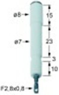 candela accensione d1 diametro  8mm d2 diametro  7mm lc1 15mm lc2 35mm attacco f 2,8x0,8mm