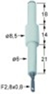 candela accensione d1 diametro  6mm attacco f 2,8x0,8mm d2 diametro  8,5mm lc1 18mm lc2 14mm lc3 21mm a bloccare