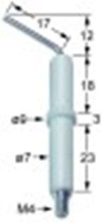 candela accensione d1 diametro  7mm d2 diametro  9mm attacco m4 l1 12mm l2 17mm lc1 18mm lc2 3mm lc3 23mm