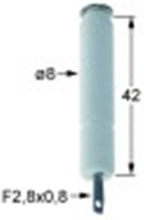 candela accensione d1 diametro  8mm lc1 42mm attacco f 2,8x0,8mm con molla