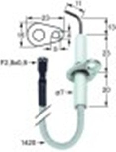 candela accensione lunghezza della flangia 23mm larghezza della flangia 15mm d1 diametro  7mm l1 13mm