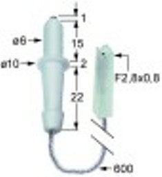 candela accensione d1 diametro  6mm lunghezza del cavo 600mm attacco f 2,8x0,8mm