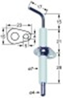 candela accensione lunghezza della flangia 23mm larghezza della flangia 15mm d1 diametro  7mm l1 15mm