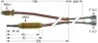 termocoppia con cavi bipolari m8x1 l 720mm m8x1 f 6,3mm