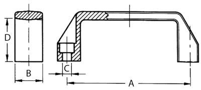 maniglia a ponte l 275mm h 43mm interasse di fissaggio 227mm