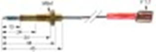 termocoppia con 1 cavo l 450mm attacco f 7,7mm m6x0,75