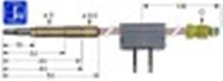 termocoppia sit con giunto interrotto m9x1 l 600mm attacco ad innesto diametro 6,0mm contatti a stagnare