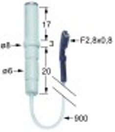 candela accensione d1 diametro  6mm lunghezza del cavo 900mm attacco f 2,8x0,8mm
