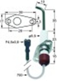 candela accensione lunghezza della flangia 38mm larghezza della flangia 17mm d1 diametro  9,5mm l1 38mm
