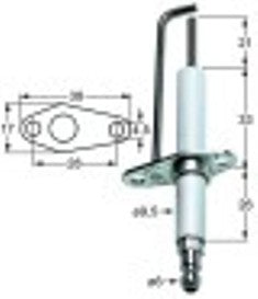 candela accensione lunghezza della flangia 38mm larghezza della flangia 17mm d1 diametro  9,5mm l1 21mm