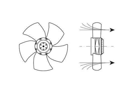 ventilatore a4e300-as72-06 ventola diametro  300mm pale 5 230v 50/60hz 72/90w diametro  340mm