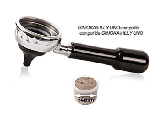 PORTAFILTRO CAPSULA SINGOLA GIMOKA/ILLY UNO COMPATIBILE MOD. GAGGIA/SAECO -ESTRAZIONE DIRETTA