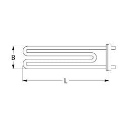 resistenza 2000w 230v nr. spirali 1 flangia a pressione flangia 62x26mm l 300mm