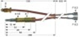 termocoppia con giunto interrotto m9x1 l 500mm attacco ad innesto diametro 4,8mm f 6,3mm
