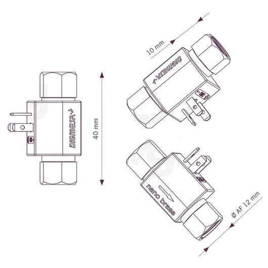 CONTATORE VOLUMETRICO DIGMESA 1/8'' NANO BRASS NSF/ CE D.1,4 W P/D