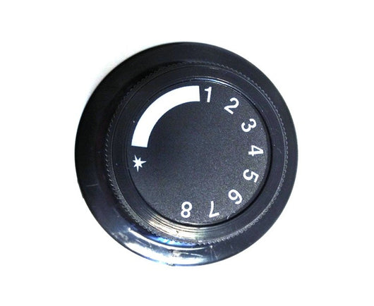 manopola termostato gas 1-8 diametro  52mm parte piana minisit nero alberino speciale