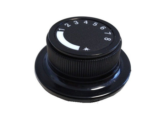 manopola termostato gas 1-8 diametro  52mm parte piana minisit nero alberino speciale