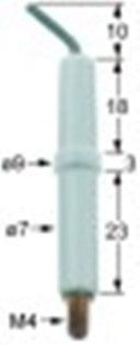 candela accensione d1 diametro  7mm d2 diametro  9mm attacco m4 l1 10mm l2 5mm lc1 18mm lc2 3mm lc3 23mm