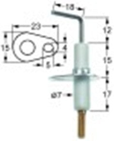 candela accensione lunghezza della flangia 23mm larghezza della flangia 16mm d1 diametro  7mm l1 12mm