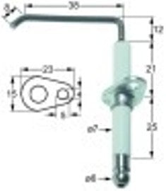 candela accensione lunghezza della flangia 23mm larghezza della flangia 15mm d1 diametro  7mm l1 12mm