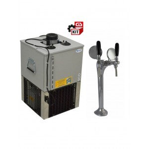 Impianto birra cooler sottobanco verticale da 1/4HP con colonna Giotto 2 vie completo