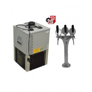 Impianto birra cooler sottobanco verticale da 1/3HP con colonna Giotto 3 vie completo