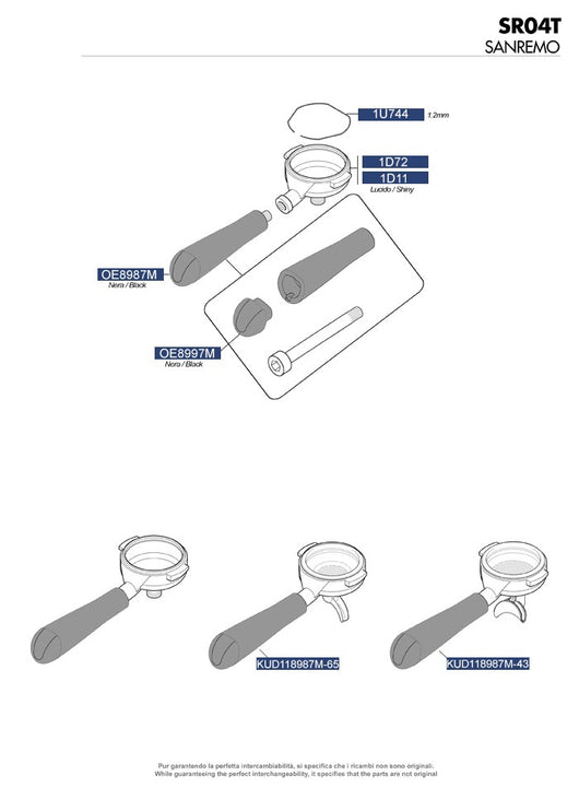 SANREMO – PORTAFILTRI SUPERIOR