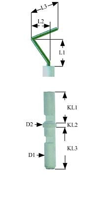 candela accensione d1 diametro  7mm d2 diametro  9mm attacco m4 l1 13mm l2 13mm l3 23mm lc1 18mm lc2 3mm lc3 23mm