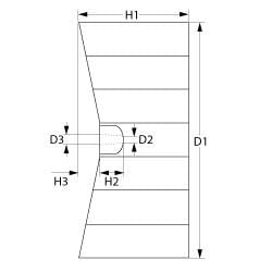 ventola d1 diametro  350mm h1 135mm pale 12 d2 diametro  13mm d3 diametro  16mm h2 45mm