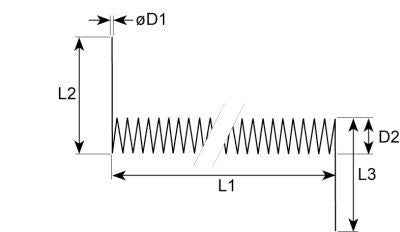 molla a torsione ø 23mm L2 16mm filo ø 4mm L1 52mm L3 52mm Electrolux, TRINOX-ABAGRIGLIATI