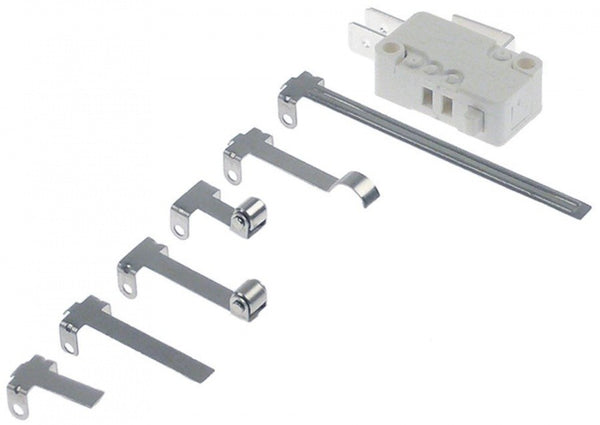 microinterruttore con perno 250v 16a 1co attacco faston maschio 6,3mm l1 27,8mm