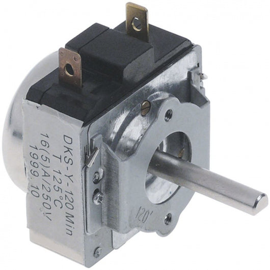 temporizzatore m11 con segnalatore acustico 1 poli tempo 120min azionamento meccanico 1no a 250v 16a