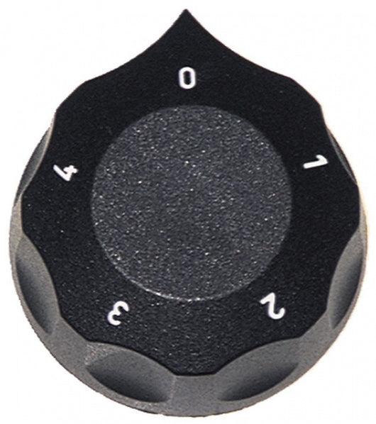 manopola interruttore 5 posizioni diametro  60mm alb. diametro  6x4,6mm parte piana superiore nero