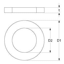 guarnizione piana fibra diametro  est. 19mm int. diametro  10,5mm spessore 1,5mm per filettatura m10 conf. 1 pz