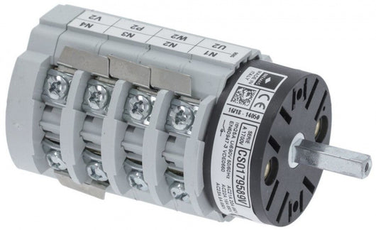 COMMUTATORE 0-2 POSIZIONI 20A 600V COMMUTATORE 0-2 POSIZIONI 20A 600V  perno quadro 5x5 mm  Made in Italy
