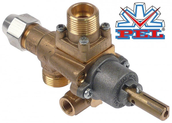 rubinetto del gas pel tipo 22s/v entrata gas m20x1,5 (tubo diametro  12mm) by-pass diametro  0mm