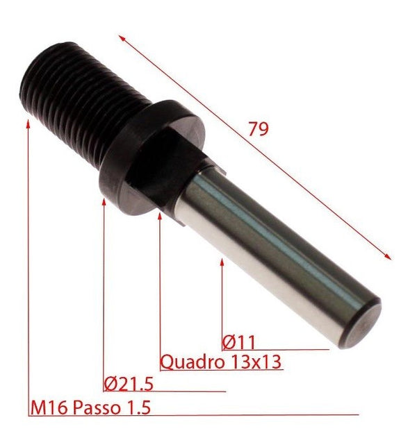 PERNO PORTA COLTELLO MARCA AMB MOD. 22 Ø FIL 16 PASSO 1.5 Ø FLANGIA MM 22 SP.FLANGIA 5