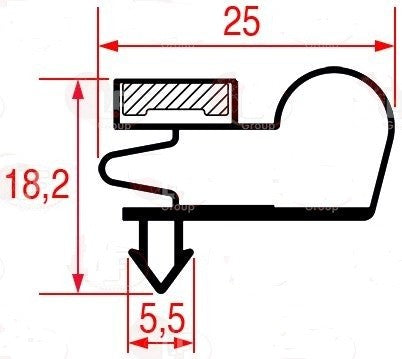 guarnizione per frigoriferi profilo 9010 lar. 655mm l 1550mm misura innesto