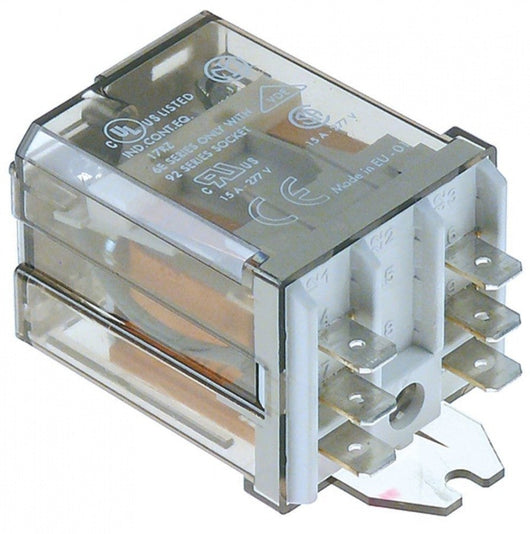 relè di potenza 230vac 16a 2no attacco faston maschio 6,3mm flangia