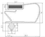 Guarnizione magnetica ad incastro per cassetto 1/3 tavolo refrigerato mod. PW337-PW3337 Inomak