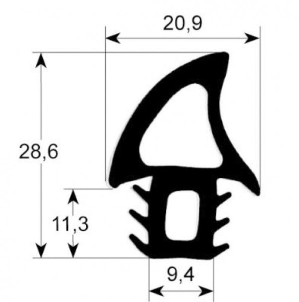 guarnizione forno profilo 2750 con. al metro GIORIK MODULAR TECNOINOX BPH117 ASCASO