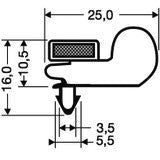 Guarnizione porta magnetica ad incastro per armadi SLIM LINE/ICE LINE/TOP LINE Desmon H25-0016
